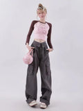 Raglan Sleeve Star Print Crop TopOutfit