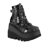 Bottom Women's Boots 2025 New Slope With Demonia Bat Belt Buckle Short Barrel Martin