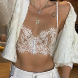 Backless Lace Camisole Women Backless Crop Top 2022 Ladies Summer Vintage Underwire Sexy Vest