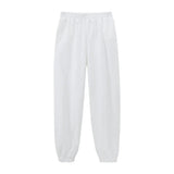 2021 Fitness White Sweatpants Women High Waist Pants Joggers Trousers Elastic Waist Loose