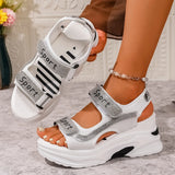 Sports Sandals Women Wear 2025 New Summer Drill Thick Bottom Magic Stick Soft Bottom Roman Beach