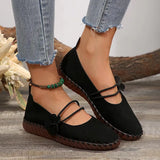 Lightweight Soft Soles Mom Shoes Round Head Breathable Sutures Shallow Single Shoes
