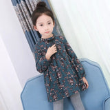 Spring Autumn Girl Dress Cotton Long Sleeve Children's Dress Floral Kids Dresses for Girls Fashion Girls Princess