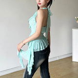 Zingj 2024 Summer Women's Flounce Sleeveless Jacket Is Elegant And Slim Vest-Outfit