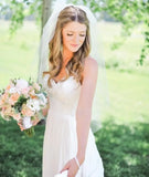 One Layer Short Wedding Veil Cut Edge Tulle Cheap Bridal Veil With Comb Simple Ivory White Bride Veils Wedding