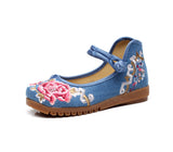 Zingj Shoes Beef Tendon Bottom Loose Fat Feet Large Size Women's Shoes Middle-Aged And Elderly Mother Shoes Embroidered Cloth Shoes Single