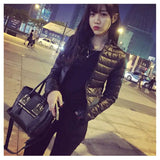 Down Coat 2021 Spring Winter Women Europe and America Thin Short Cultivating Outwear Cotton Padded Warm Jacket