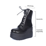 Tallening Martin Boots Women's New High-Heeling British Fengfeng Street Pines Bottom Slope And Short Boots In Autumn
