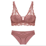 Fashion Sexy Bra set Women's push up Lace Underwear Panties Thin breathable bra set Jacquard Sexy Underwear Free