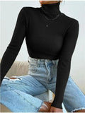 Turtleneck Ribbed Knit Sweater- Outfit