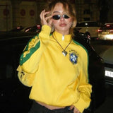 Yellow Zipper Brazil Tracksuit Jacket- Outfit