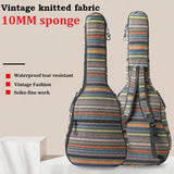 Bags & Cases of Guitars Folk Gitar Bag Vintage Knitted Material 40/41 Inches Guitar 10MM Sponge Gitars Backpack