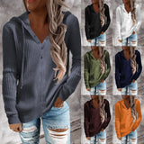 Zingj Winter New Stripe Casual Hoodie Loose Sweater Open Collar Long Sleeve Sweater Woman-Outfit