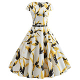 Women Summer Dress Vintage Floral Print Rockabilly Dress Robe Femme Sundress Vestidos 2022 Polka Dot Party