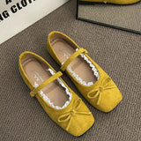 Evening Shoes Bow Design Mary Jane Single Shoes Summer Soft Sole French Elegant Temperament Ballet