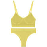 Seamless Underwear Women Bra Set Sexy Lingerie Set Female Underwear Bralette Ribbed Tops Fashion Tank Crop Tops