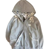 Women's Fashion Lace Bow Zipper JacketOutfit