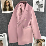 Zingj Suit Jacket Female 2024 Spring And Autumn Double-Breasted Green Suit Temperament Show Thin Web Celebrity Fried Street Clothes