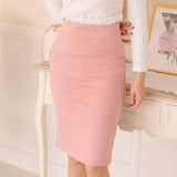 colors size S M L XL 2021 Women Winter Solid Suede Multi Package Hip Pencil Midi Skirt Autumn Winter Bodycon