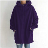 Street Polyester Fiber Zipper Hooded Long Lining
