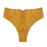 Sexy Cotton Panties Women G-String Female Hollow Out Shapewear Seamless Underwear Mid-waist Ladies Brief T-back
