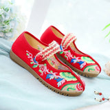 Zingj Shoes Retro Embroidered Cloth Shoes Women's Single Shoes Grandma Shoes Mother-In-Law Shoes Mother