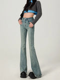 Zingj 2024 New Korean Version Of Horseshoe Pants Slim Show Thin Horn