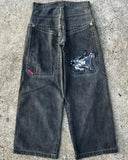Zingj Wide-Leg Jeans Men Y2K Hip-Hop Harajuku High-Quality Street Rest 211-0-Outfit
