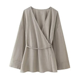 Women's 2025 New Double Flamingo Comfortable Linen And Suit Dress + Pants Set