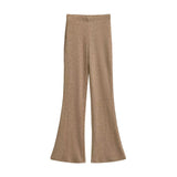 Zingj Trend Women's Dress In Autumn And Winter, High Waist, Buttocks, Bell-Bottoms, Leg Length, Micro-Elastic Knitted
