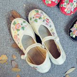 Zingj Shoe Box, Flat Shoes Handmade Stitching Injection Molding Soft Sole Wide Feet Fat Feet Mother Shoes Embroidered Cloth Shoes Women's