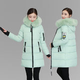 Cotton-Padded Jacket Female 2024 Winter Dress New Korean Version Of Fashion Long Cotton-Padded Jacket Female Large Size Slim Hooded Coat Female Cotton-Padded Jacket-Outfit