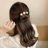 Pearls Magic Bun Maker Hairbands Donut Pearl Flower Hair Bands Fashion Girls DIY Hairstyle Headband Tools