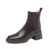 Zingj Fashion Square Head Sleeve Show Slim And Premium Chelsea Boots Winter New Pleated Short