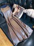 2022 Summer Women Long Satin Slip Dress Spaghetti Strap Elegant Lady Sexy Satin Party Dress Plus Size