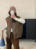 Fashion Street Down Vest Women Wear Winter New Light Letter Embroidery Double-Sided Wear Students Warm Vest Tide-Outfit