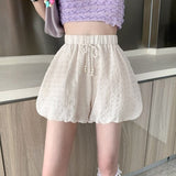 Women Elastic Waist Solid New Design Fashion Korean Style Female All-match Casual Simple Sweet Streetwear Summer