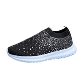 Women's Shoes Breathable Flying Ribbon Drill Mesh Shoes Mother Middle-Aged And Elderly Walking Shoes Leisure Shoes Mesh