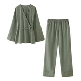 New Spring Style Kimono Coat 5427743 Trousers 5427431 211-0-Outfit