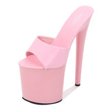 Zingj Patent Leather 17Cm20cm High Heels Heel Sexy Waterproof Platform Hate Day High Slippers Female