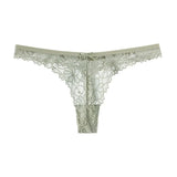 Amazing Women Lingerie Lace Embroidery Underwear Femal Sexy T-back Thong Sheer Panties Hollow out Transparent