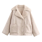 Women's New Retro Loose Thin Grab Velvet Velvet Casual Jacket
