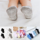 Pairs/lot 0 to 5 Years Anti-slip Non Skid Ankle Socks With Grips For Baby Toddler Kids Boys Girls All Seasons Cotton
