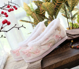 Zingj Shoes Hanfu Shoes Ancient Style Female Embroidered Cloth Shoes Inside The Raised Head Ancient Costume Shoes Cloth Shoes