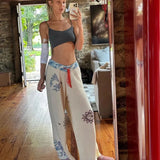 Summer New Women's Hot Girls Street Fashion Fashion Graffiti Print Loose