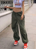 Pants Y2k Vintage Cargo Pants Women Streetwear Sweatpants Fashion Overalls Baggy Pants Drawstring Low Waist