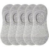 pieces = 5 pairs Women Invisible Solid Color Socks Slippers Ladies Polyester Cotton Non-slip Silicone Ankle Socks