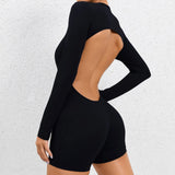 Zingj Chest Pad Open Back Tight Conjoined Yoga Suit High Elastic Sports Integrated Beautiful Back Yoga Fitness Jumpsuit-Outfit