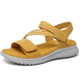 2021 New Women Sandals Platform leather Ladies Sandals Comfortable Flat Sandals Open Toe Beach Shoes Woman
