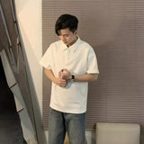 Short-Sleeved Men Polo Shirt Handsome Summer Hip Men's Shoulder Shirt Collar T-Shirt Niche Cotton